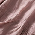 thumbnail image 6 of Womens Cute Babydoll Tops Casual Cotton Solid Color Lantern Short Sleeve Round Neck T-Shirts Loose Traditional Embroidery Basic Soft Blouses, 6 of 8