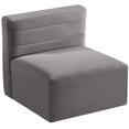 thumbnail image 4 of Meridian Furniture Quincy Grey Velvet Modular Armless Chair, 4 of 27