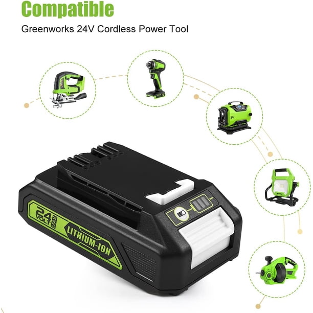 Lot De 2 Batteries 40 V Greenworks – 5000-6000 MAh Avec Indicateur LED – Compatibles Chargeurs & Outils Greenworks 40 V