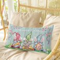 thumbnail image 4 of Easter Bunny Gnomes Pillow Covers, Linen Long Throw Pillow Case, Spring Easter Eggs Floral Teal Wood Holiday Pillow Protector Decorative Cushion Cover for Living Room/Bedroom 16" x 24", 4 of 8