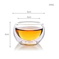 thumbnail image 2 of Set of 6 Double Walled Glass Small Tea Cups, Hand Blown Clear Borosilicate Glass Tea Tasting Cup, 2 of 7