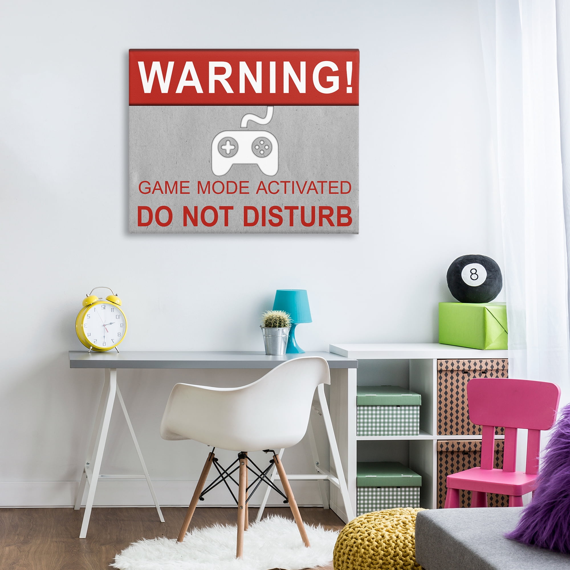 Stupell Industries Gaming Do Not Disturb Entertainment Painting Wrapped Canvas Art Print Wall Art, 40 x 30