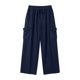 thumbnail image 4 of Pantalones de Vestido de Cintura Elástica para Mujeres Color Sólido Suelto Elástico Cordón de Cintura Pantalones de Pierna Recta de Bolsillo Grande, 4 of 5