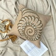 thumbnail image 2 of Beige Pillow case, Pearls Jute Sea Creatures Shell Sea Creatures Ocean Beach Theme Pillow Cover, 14x14 inch (35x35 cm) Square Cotton Linen Throw Pillow Cover, Floral - Shell Burst, 2 of 10