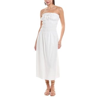 chinese dress ladies Onia Air Linen-Blend Shirtdress - White