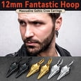 thumbnail image 6 of FaithHeart Raven Skull Hoop Earrings for Men Stainless Steel Punk Gothic Norse Viking Protection Jewelry Gift for Dad Grandpa Fathers Day, 6 of 11
