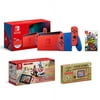 Nintendo Switch Mario Red & Blue Edition + Mario Kart Live: Home Circuit Mario Set Edition + Nintendo Game & Watch Super Mario Bros. + Super Mario 3D World + Bowser's Fury