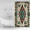 thumbnail image 4 of Small Stall Shower Curtain 36x78 Inch Narrow Half Size Red Teal Brown Southwestern Bath Curtains Bathroom Decor Ethnic Geometric Boho Waterproof Fabric Shower Curtain Set with Hooks 36 Inch, 4 of 6