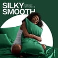 thumbnail image 2 of Satin Pillow Case,2 Pack Satin Standard Silky Pillowcase for Hair and Skin,Satin Pillowcase Set of 2,20x26,Dark Green, 2 of 8