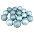 thumbnail image 6 of Northlight Shatterproof 4-Finish Christmas Ball Ornaments - 3" (75mm) - Baby Blue - 16ct, 6 of 9