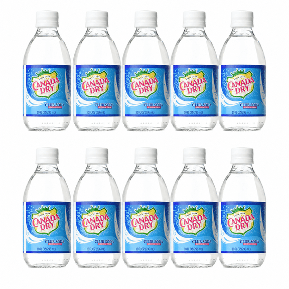 Canada Dry Club Soda, 12 Pack, 10 fl oz Plastic Bottle