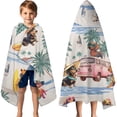 thumbnail image 3 of Dachshunds Tropical Beach Hooded Bath Towel，60"x35" for Ages 3 To 12 Kids, Quick Dry Lightweight Soft Microfiber Hood Beach Towel Cover Up for Kids, 3 of 7