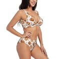 thumbnail image 2 of Kdxio Cute Squirrel Print Women's 2 Piece High Waisted Wrap Spaghetti Strap Summer Swimsuit Bikini Set-Large, 2 of 7