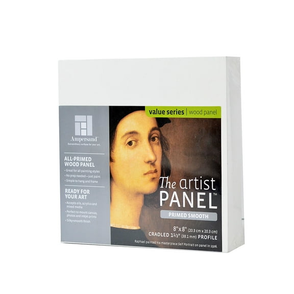 The Artist Panel Primed Smooth Cradled Profile 1 1/2 in., 8 in. x 8 in. (pack of 2)