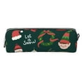 thumbnail image 2 of XMXT Leather Pencil Case, Christmas Elf Snowman Pattern Large Capacity Pencil Pouch for Student Teens Women, 2 of 9