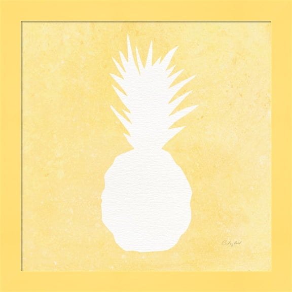 Great Art Now Tropical Fun Pineapple Silhouette II by Courtney Prahl, Framed Wall Art, 14W x 14H