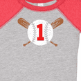 thumbnail image 4 of Inktastic First Birthday Weathered Baseball Design with Bats Boys or Girls Baby Bodysuit, 4 of 5