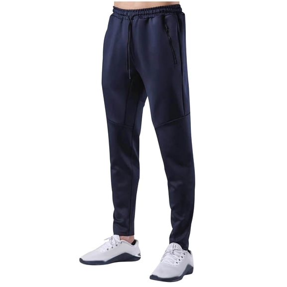 Mlzmgr Joggers for Men Drawstring Elastic Waisted with Zipper Pockets Breathable Running Workout Pants