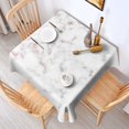thumbnail image 2 of 52x52in(132x132cm) Square Tablecloth, Waterproof Polyester Table Cover, Wrinkle Resistant & Washable Fabric for Dining, Kitchen, Picnic, Turquoise Marble Pattern, 2 of 6