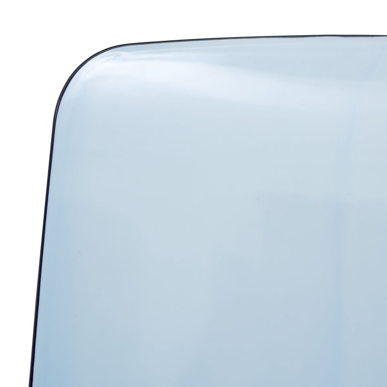 LeisureMod Murray Mid-Century Modern Dining Chair - Transparent Blue Acrylic, Ergonomic Design, Stackable