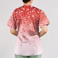 thumbnail image 6 of ASDFVBKG Valentine's Day Scrub Top for Women Short Sleeve V Neck Casual Scrub Tops Heart Printed Nursing Medical Uniform Funny Top 2 Pockets Vermilion L, 6 of 7