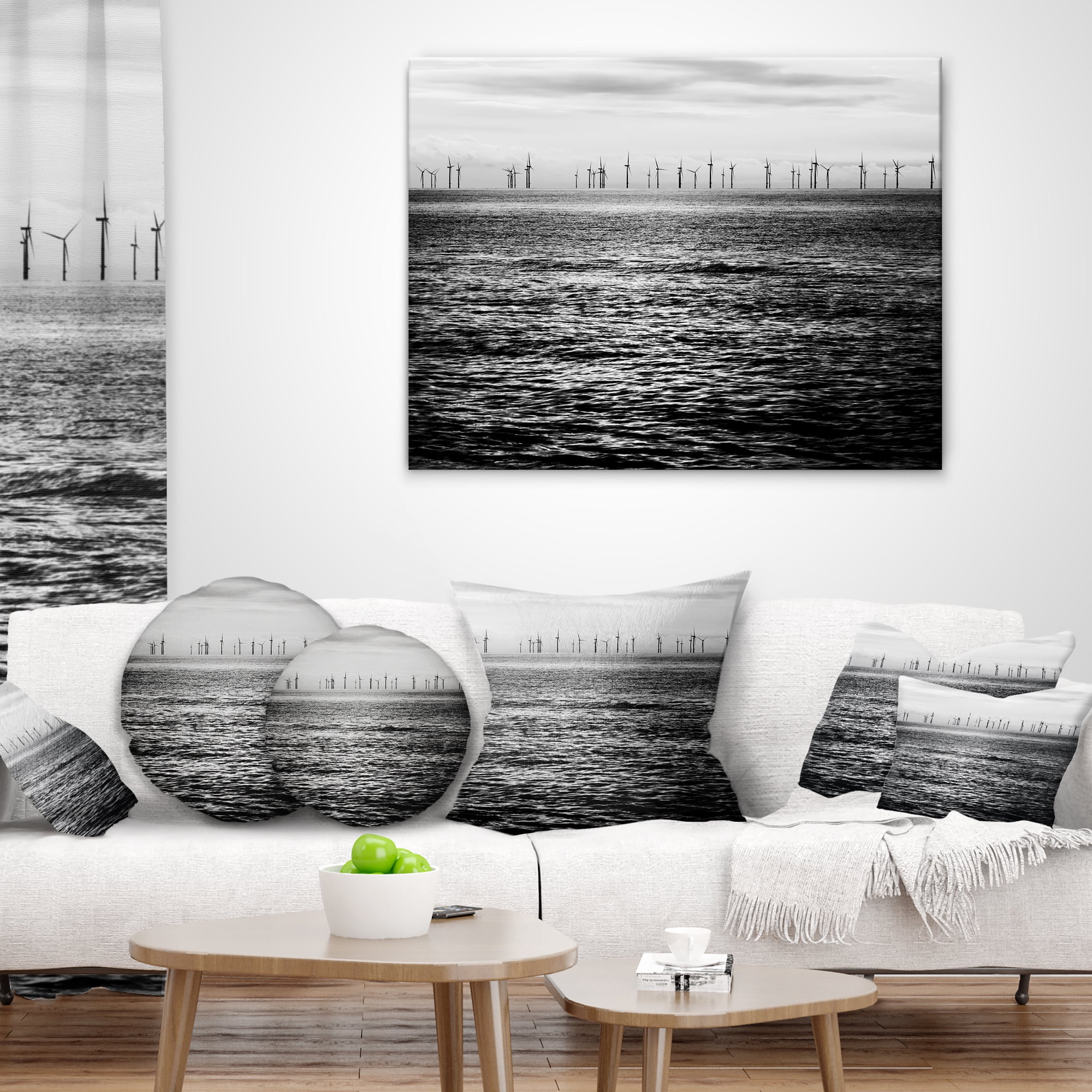 Designart 12" x 20" Black Polyester Throw Pillow