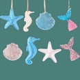 thumbnail image 4 of Grandest Birch 20Pcs Resin Pendants Compact Cartoon Seashell Starfish Hippocampus Shape Xmas Tree Pendants Ornaments Holiday Supp, 4 of 8