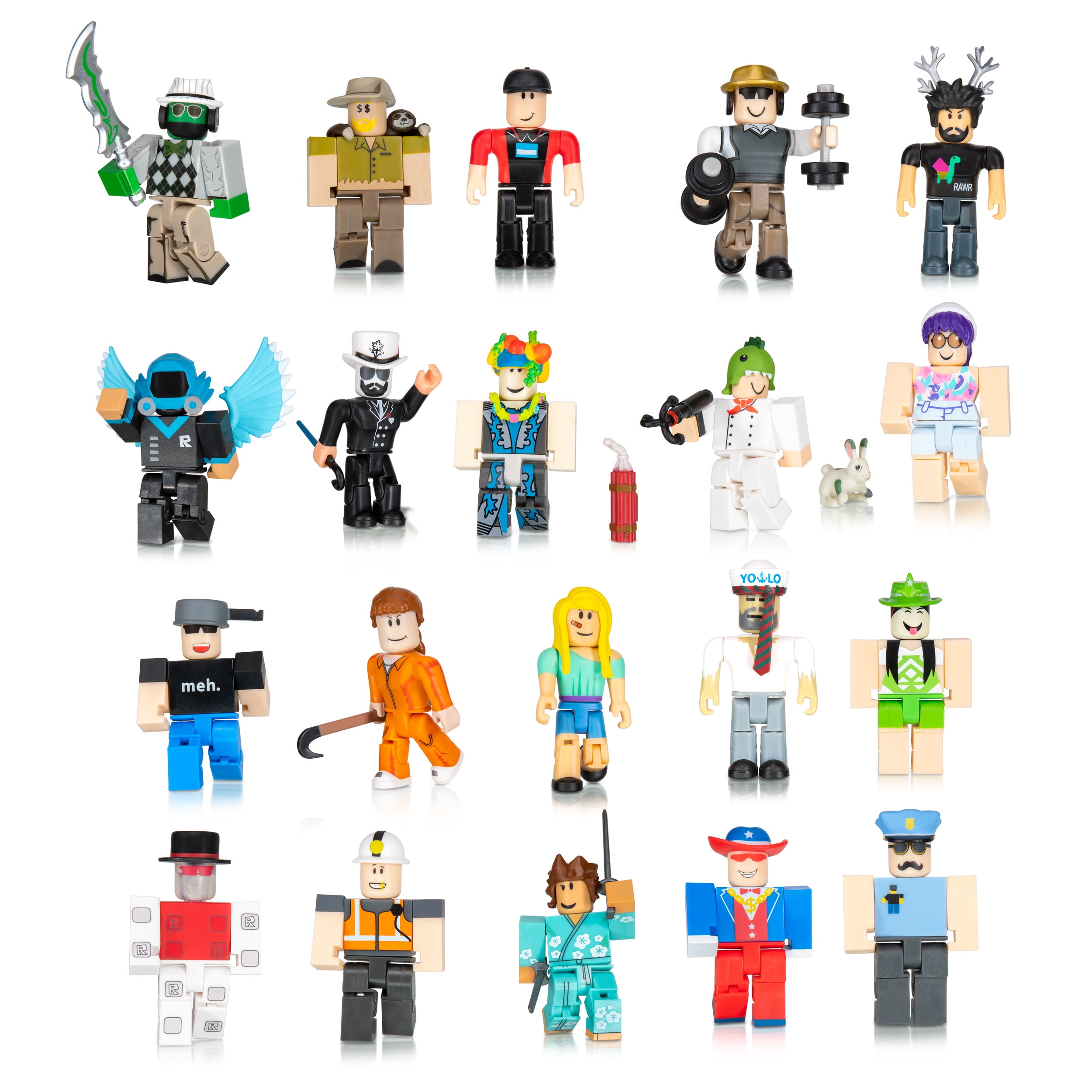Roblox Action Collection From The Vault 20 Figure Pack Includes 20 Exclusive Virtual Items Walmart Com Walmart Com - roblox toy characters names