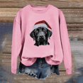 thumbnail image 4 of Fiaer Women Christmas Sweatshirts Plus Size Baggy Xmas Tops Dog Printed Fashion Long Sleeve Crew Neck Comfy Holiday Pullover Pink XXL, 4 of 5