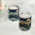 thumbnail image 2 of Yayeee 4 Pack Qtip Holder Bathroom Cotton Swab Canister with Lid Clear Dispenser Set, Rolling Waves, 2 of 6