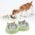 thumbnail image 4 of Cute and Playful Cat Ear Shaped Stainless Steel Pet Bowl Set for Dogs and Cats - Non- Double Feeder for Food and Water Ideal for Small, 4 of 6