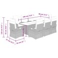 thumbnail image 4 of vidaXL 9 Piece Garden Dining Set with Cushions Grey Poly Rattan, 4 of 5