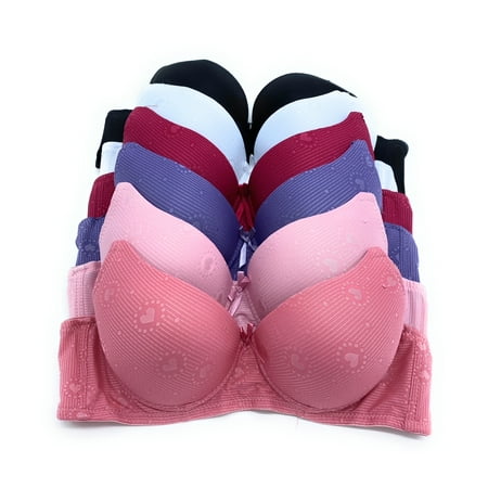 

6 pieces of Pushup Underwired Lace Lady s Gentle Push Up Bra A B C Cup 34B (6832-52R6-52R4)