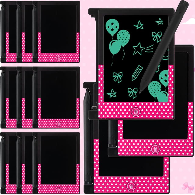 Tableta de escritura LCD Nezyo Party Favors, 11 x 8,5 cm, 12 unidades, color rosa