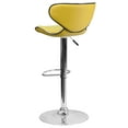 thumbnail image 5 of BizChair 2 Pack Contemporary Cozy Mid-Back Yellow Vinyl Adjustable Height Barstool with Chrome Base, 5 of 8