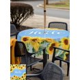 thumbnail image 5 of Outdoor Tablecloths with Umbrella Hole & Zipper, Sunflowers 54x54 Inch Square Tablecloths, Yellow Summer Botanical Elegant Flowers Waterproof Table Cloth, Patio/Pool/Picnic Table Covers, 5 of 8