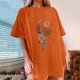 thumbnail image 5 of Hombres Y Mujeres Retro Tops Trendy Droped Shoulder Sleeves Impresión Suelta Manga Corta Top Pullover Odeerbi ODB180336, 5 of 9
