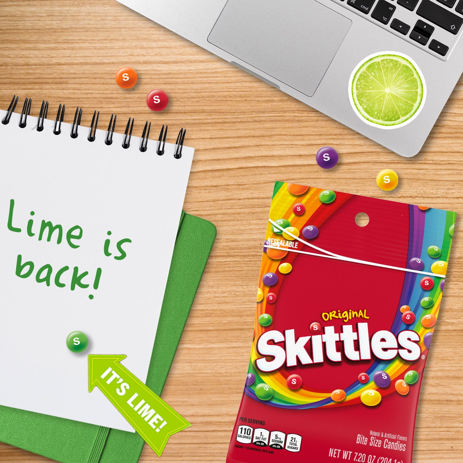(5 pack) Skittles Original Bite Size Candy, Gluten Free, 7.2 oz (204.1g), Plastic Bag