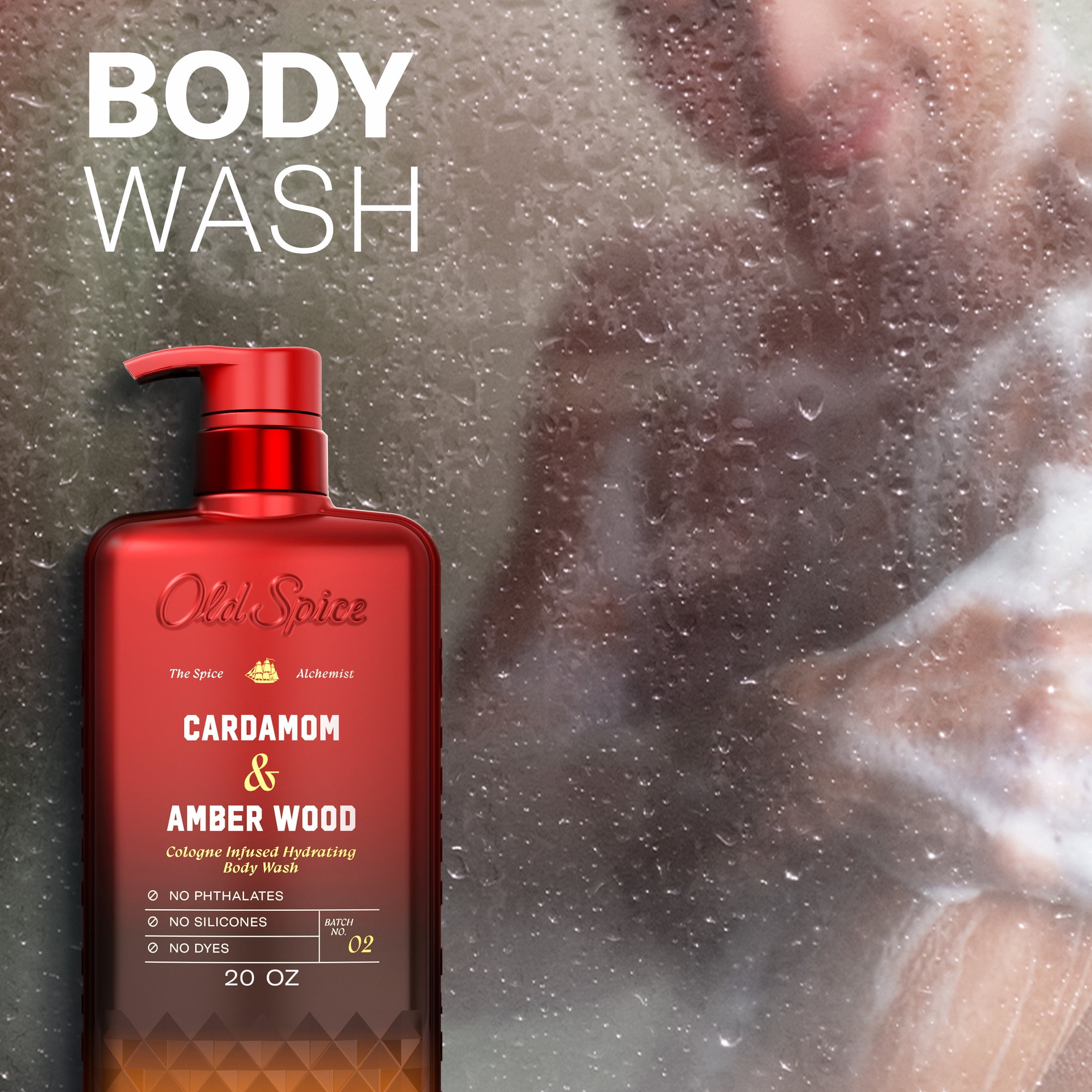Old Spice Body Wash for Men, The Spice Alchemist Collection, Cardamom and Amber Wood, 20oz