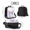 thumbnail image 2 of Kuromi Scream Lunch Bag, Insulated Lunch Box, Reusable With Side Pockets For Work, School, Picnic, Hiking, Traveling, 2 of 8