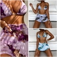 thumbnail image 2 of 3 Pieces Sexy Thong Swimsuits Push Up Perspective Bikini Female Lacing Swimwear Bathing Suit Beachwear with Cover Ups, 2 of 21