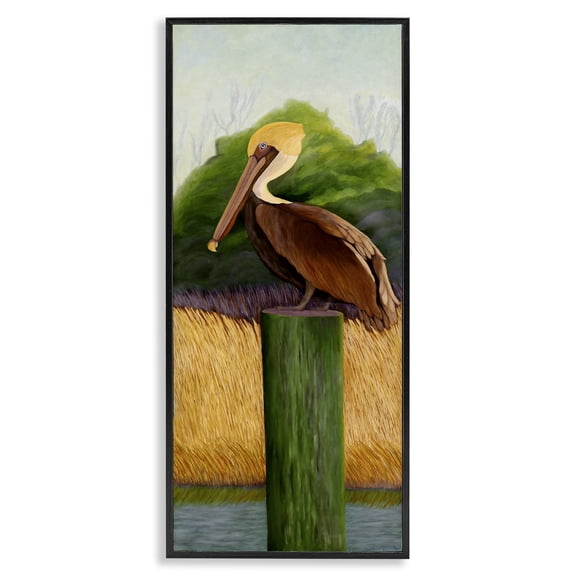 Stupell Industries Perched Blue Eyed Pelican Black Framed Giclee Art, design by Barbara Fallenbaum