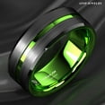 thumbnail image 4 of Tungsten Rings for Men Wedding Bands for Him 8mm Black Green Line, 4 of 6