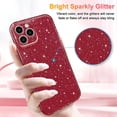 thumbnail image 2 of PLUMYHG-Case for iPhone 11 Pro Case Glitter Cute Sparkly Shiny Bling Sparkle Phone Cases 5.8", Thin Slim Fit Soft TPU Bumper Shockproof Rubber Protective Cover for Women Girls Girly, Red, 2 of 4