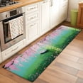 thumbnail image 2 of Runner Rug 2'x6', Pink Flowers Washable Non-Slip Hallway Runner Rugs, Green Lake Spring Plants Small Boat Bedside Rugs Floor Mats Carpet Runners for Kitchen Bathroom Laundry Room, 2 of 8