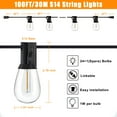 thumbnail image 3 of GUPUP Outdoor String Lights,100FT Waterproof and Shatterproof  Patio Lights with 24+1 S14 Edison Bulbs, Connectable Hanging Light for Porch Cafes Yard, 3 of 7