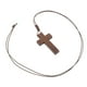 thumbnail image 1 of Collar con colgante de cruz de madera y cadena de cuerda ajustable para hombre y mujer, ideal para diferentes atuendos y ocasiones., 1 of 7