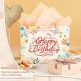 thumbnail image 4 of 13-inch white birthday gift bag, with tissues and greeting cards, suitable for parties, women's birthday gift bag, medium gift bag (1 floral gift bag), 4 of 4