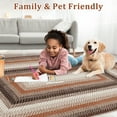 thumbnail image 3 of Garvee 2'x8' Braided Print Runner Rugs, Machine Washable Soft Runner Rug for Entryway Bedroom Hallway Kitchen, Brown and Orange, 3 of 9