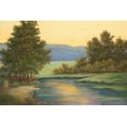 thumbnail image 2 of Wacaster, Linda 18x13 Black Ornate Wood Framed with Double Matting Museum Art Print Titled - Emerald Meadow I, 2 of 4